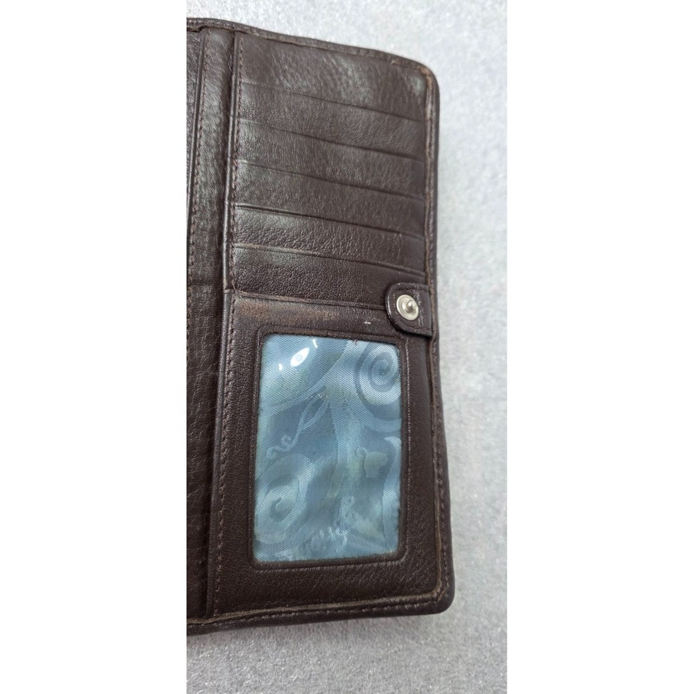 Brighton Brown Croc Leather Checkbook Credit Card ID Cover Wallet - Picture 10 of 10